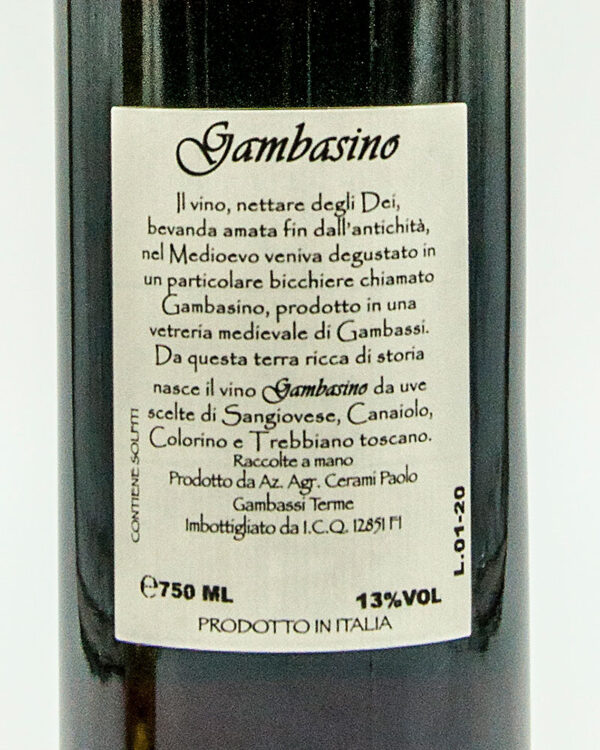 Vino Rosso Gambasino - Oleificio Volterra